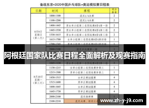 阿根廷国家队比赛日程全面解析及观赛指南